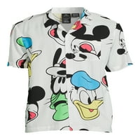 Disney Men's Mickey Mouse grafikus gomb-elülső ing, S-3XL méret