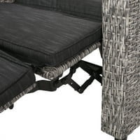 Arno fonott kültéri ülőhely párnával, 2 -es készlet, vegyes fekete és sötétszürke
