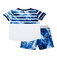 Wonder Nation kisfiú és kisgyermek fiú rövid ujjú póló és rövidnadrág-készlet, 2 darab