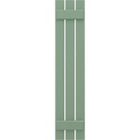Ekena Millwork 1 2 W 66 H Americraft Három tábla külső, valódi fa távolságra helyezett tábla-n-batten redőnyök, Zöld pálya