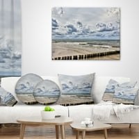 Designart viharos időjárás a Hiddensee -tengeren - Seascape Dobás Párna - 18x18