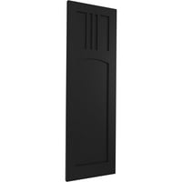 Ekena Millwork 18 W 40 H True Fit PVC San Miguel misszió stílusú rögzített redőnyök, fekete